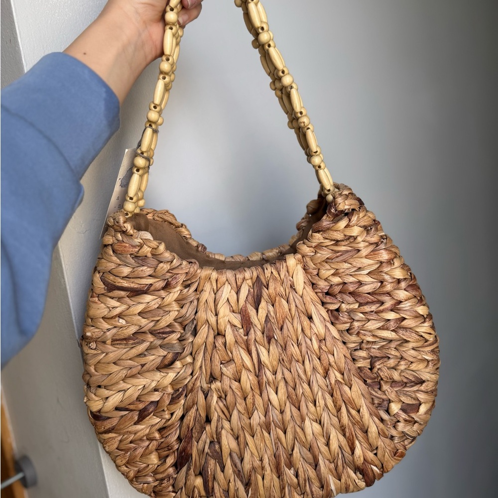 Woven Tan Handbag